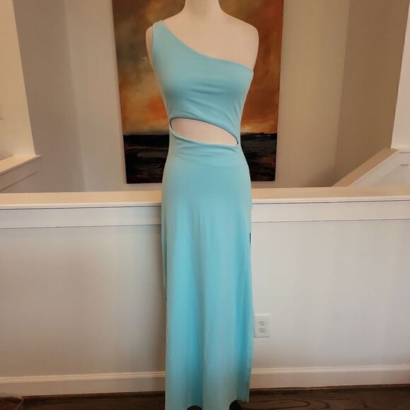 Susana Monoco One Shoulder Blue Dress SIZE L - Picture 1 of 4